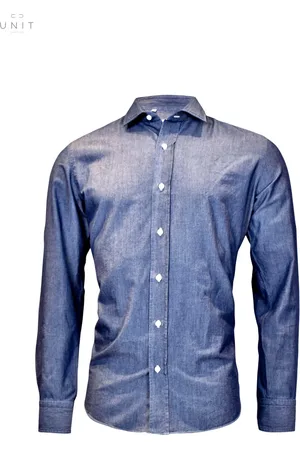 SALVATORE PICCOLO Skjorta, Herr, L, Denim, Vintage Denim Skjorta, Old America Stil
