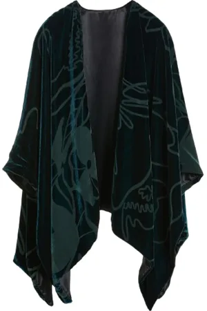 Giorgio Armani Jacka, Dam, ONE Size, Grön Blommig Sammetskappa Jacka