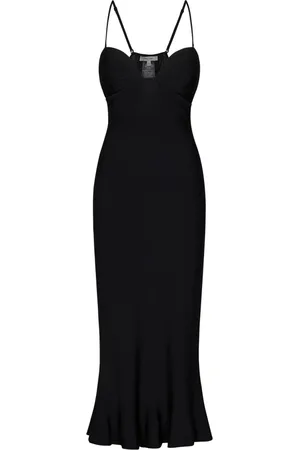 Nensi Dojaka Klänning, Dam, M, Polyester, Svart Utställd Midi Klänning Aw24