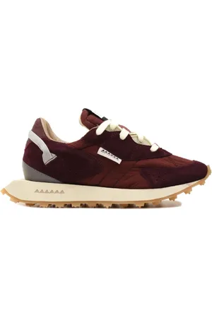 RUN OF Skor, Dam, 37 EU, Läder, Bordeaux Sneakers