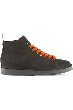 Panchic Skor, Herr, 44 EU, Mocka, Grå mocka ankelboots med orange snören