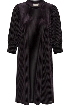 Kaffe Klänning, Dam, XL, Polyester, Randig Kort Klänning Dawn Lila