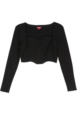 Staud Topp, Dam, S, Vågdetalj Långärmad Crop Top