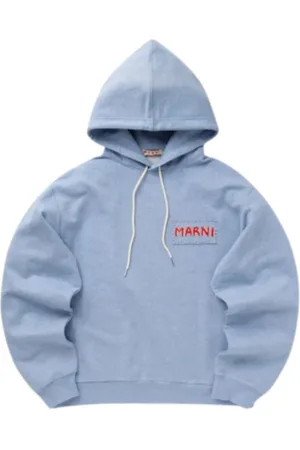 Marni Sweatshirts & Hoodies, Herr, S, Blå Nautisk Huva Tröja