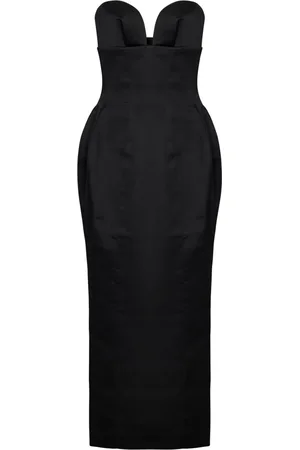 Monot Klänning, Dam, M, Polyester, Svart Strapless Sweetheart Neckline Klänning