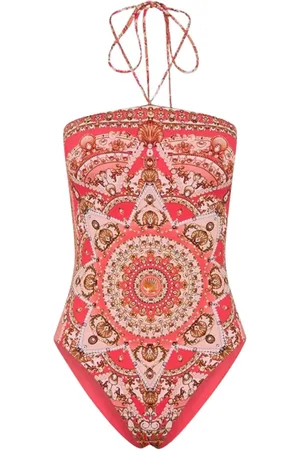 Camilla Badkläder, Dam, S, Korall Bandeau Baddräkt med Halter Tie