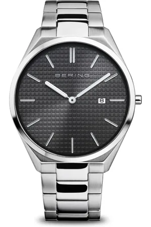 Bering Accessoarer, Herr, ONE Size, Herrklocka Ultra Slim 40 mm 3 ATM Safirglas Slim Design Armband Rostfritt Stålband med Rostfria Element 17240-702