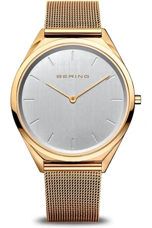 Bering Accessoarer, unisex, ONE Size, Unisex Klocka Ultra Slim 39 mm 3 ATM Safirglas Slim Design Milanese Armband 17039-334