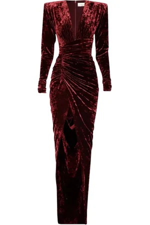 ALEXANDRE VAUTHIER Klänning, Dam, S, Polyester, Körsbärs V-ringad klänning med drapering