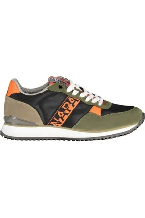 Napapijri Skor, Herr, 44 EU, Läder, Grön Textil Läder PU Sneakers
