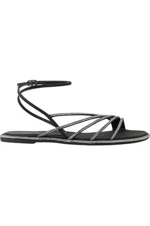 LE SILLA Skor, Dam, 39 EU, Läder, Svarta Kristall Sandaler Scarlet