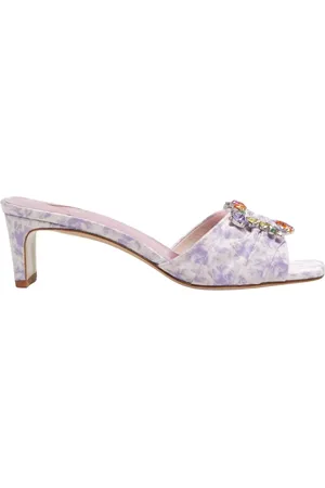 SOPHIA WEBSTER Skor, Dam, 39 EU, Läder, Blommig Satin Mules med Kristallspänne