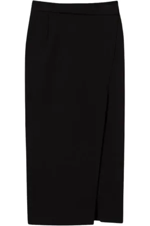 Twin-Set Kjol, Dam, S, Bomull, Svart kjol med sidoslits
