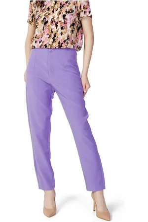 ONLY Byxor, Dam, S, Polyester, Lila Straight Leg Byxor Vår/Sommar