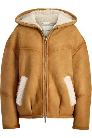 Halfboy Sweatshirts & Hoodies, Dam, S, Shearling Hoodie i Honungsfärg