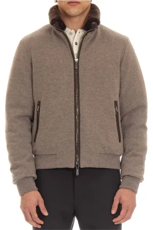 MOORER Sweatshirts & Hoodies, Herr, M, Mocka, Duvgrå Quiltad Yllekappa