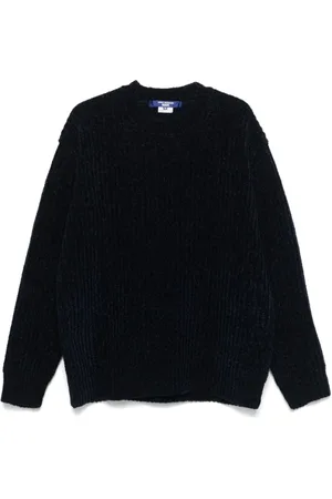 JUNYA WATANABE Stickade tröjor & koftor, Herr, S, Blå Ribbstickad Crew Neck Tröja