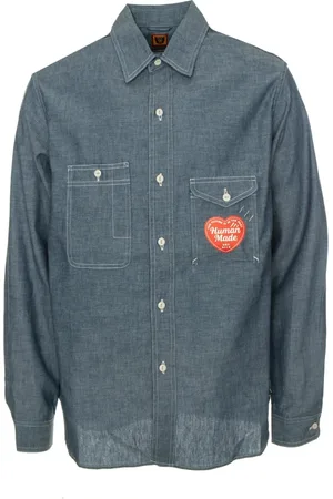 HUMAN MADE Skjorta, Herr, L, Denim, Chambray arbets skjorta