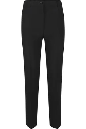 HEBE STUDIO Byxor, Dam, L, Polyester, Svarta polyesterbyxor tillverkade i Italien
