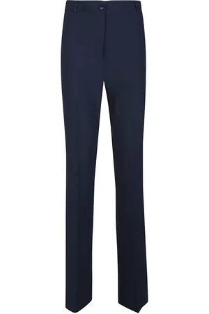 HEBE STUDIO Byxor, Dam, S, Polyester, Blå Polyesterbyxor Tillverkade i Italien