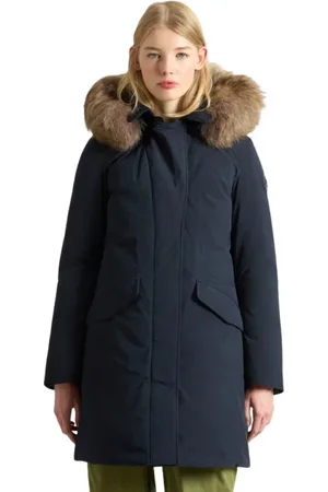 Woolrich Kappa, Dam, L, Nylon, Modern Parka med Avtagbar Huva