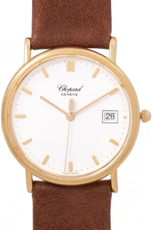 Chopard Pre-owned, Herr, ONE Size, Läder, Pre-owned Rostfritt stal klockor