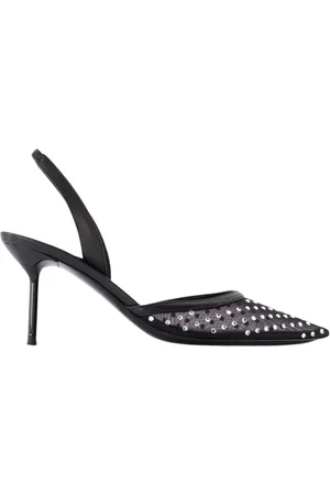 PARIS TEXAS Skor, Dam, 39 EU, Svarta Slingback Pumps med Mesh