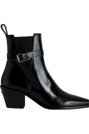 Zadig & Voltaire Skor, Dam, 39 EU, Läder, Vintage läder ankelboots med C-spänne