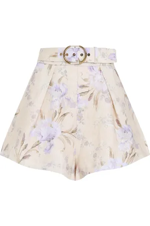 ZIMMERMANN Shorts, Dam, L, Linne, Elegant Nude Linne Sommar Shorts
