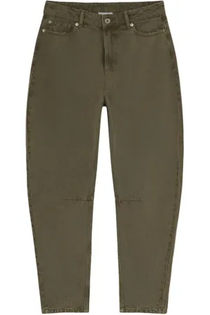 Halfboy Jeans, Dam, W27, Mörk Oliv Bananben Jeans