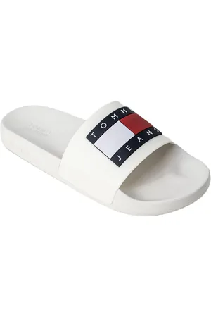 Tommy Hilfiger Skor, Dam, 37 EU, Klassiska Vita Slides Kvinnor Tofflor