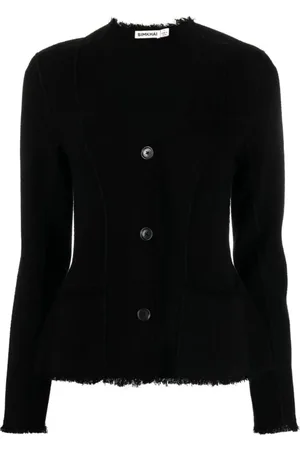 Simkhai Jacka, Dam, S, Nylon, Elegant Svart Blazer med Fickor