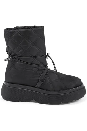 DEE OCLEPPO Skor, Dam, 40 EU, Nylon, Svarta Vadderade Plattform Snö Stövlar