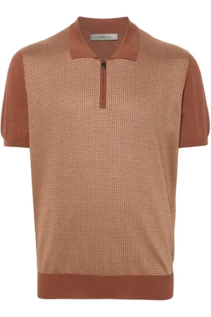 corneliani Topp, Herr, XL, Bomull, Casual Polo Shirt i Brun