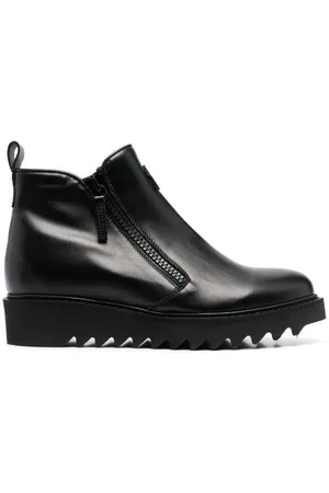 Giuseppe Zanotti Skor, Herr, 41 EU, Läder, Elegant Svarta Ankelboots med Päls