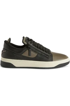 Giuseppe Zanotti Skor, Herr, 46 EU, Läder, Grå Läder Avslappnade Sneakers