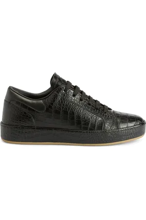 Giuseppe Zanotti Skor, Herr, 44 EU, Läder, Svart läder avslappnade tränare