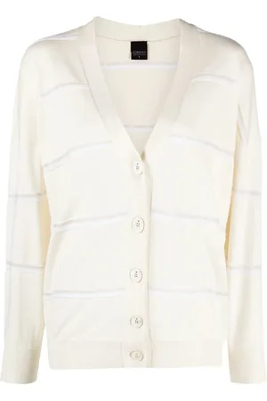 LORENA ANTONIAZZI Stickade tröjor & koftor, Dam, 2Xs, Bomull, Vit Stickad Kofta Casual Stil