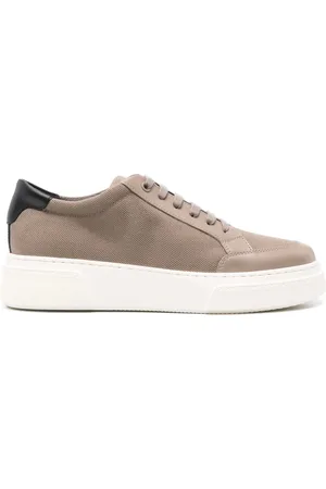 Giorgio Armani Skor, Herr, 42 EU, Bomull, Elegant Svarta Sneakers av Bomull Lin