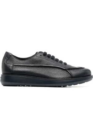 Giorgio Armani Skor, Herr, 41 EU, Läder, Blå Läder Avslappnad Låg Klack Sneakers