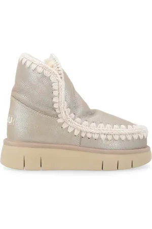 Mou Skor, Dam, 38 EU, Läder, Eskimo Bounce Läderstövel Sten Metallic