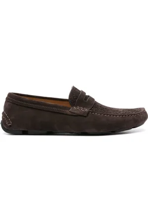 Giorgio Armani Skor, Herr, 45 EU, Bruna Loafers Elegant Stängda Platta