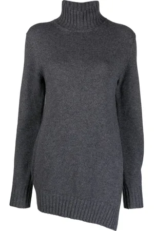 Jil Sander Stickade tröjor & koftor, Dam, XS, Casual Grå Ulltröja