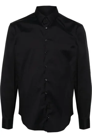 Giorgio Armani Skjorta, Herr, M, Bomull, Elegant Blå Långärmad Skjorta