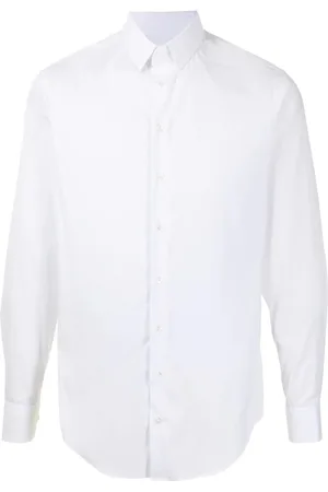 Giorgio Armani Skjorta, Herr, 5Xl, Bomull, Elegant Vit Skjorta med Långärmad