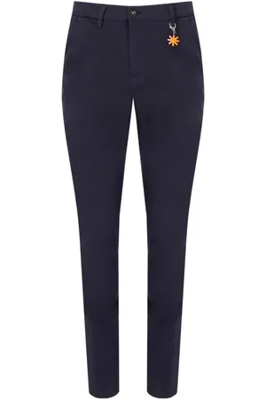 Manuel Ritz Byxor, Herr, L, Bomull, Blå Slim Fit Bomullsbyxor