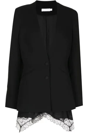 Simkhai Jacka, Dam, M, Svart Crepe Combo Casual Blazer
