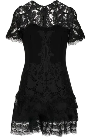 Simkhai Klänning, Dam, S, Polyester, Svart Crepe Applikation Mini Klänning