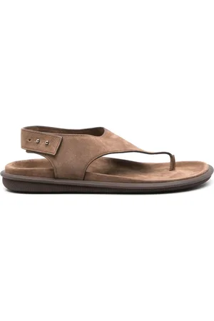 Giorgio Armani Skor, Herr, 41 EU, Läder, Brun Elegant Öppen Platta Sandaler