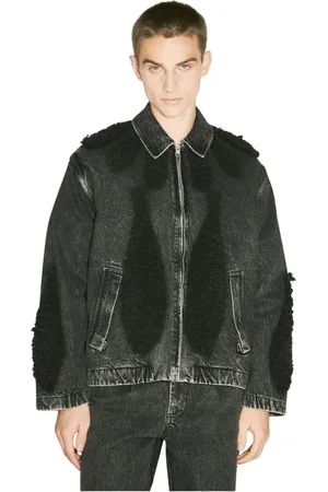 SONG FOR THE MUTE Jacka, Herr, S, Denim, Denim Zip-Up Jacka med Terry Paneler